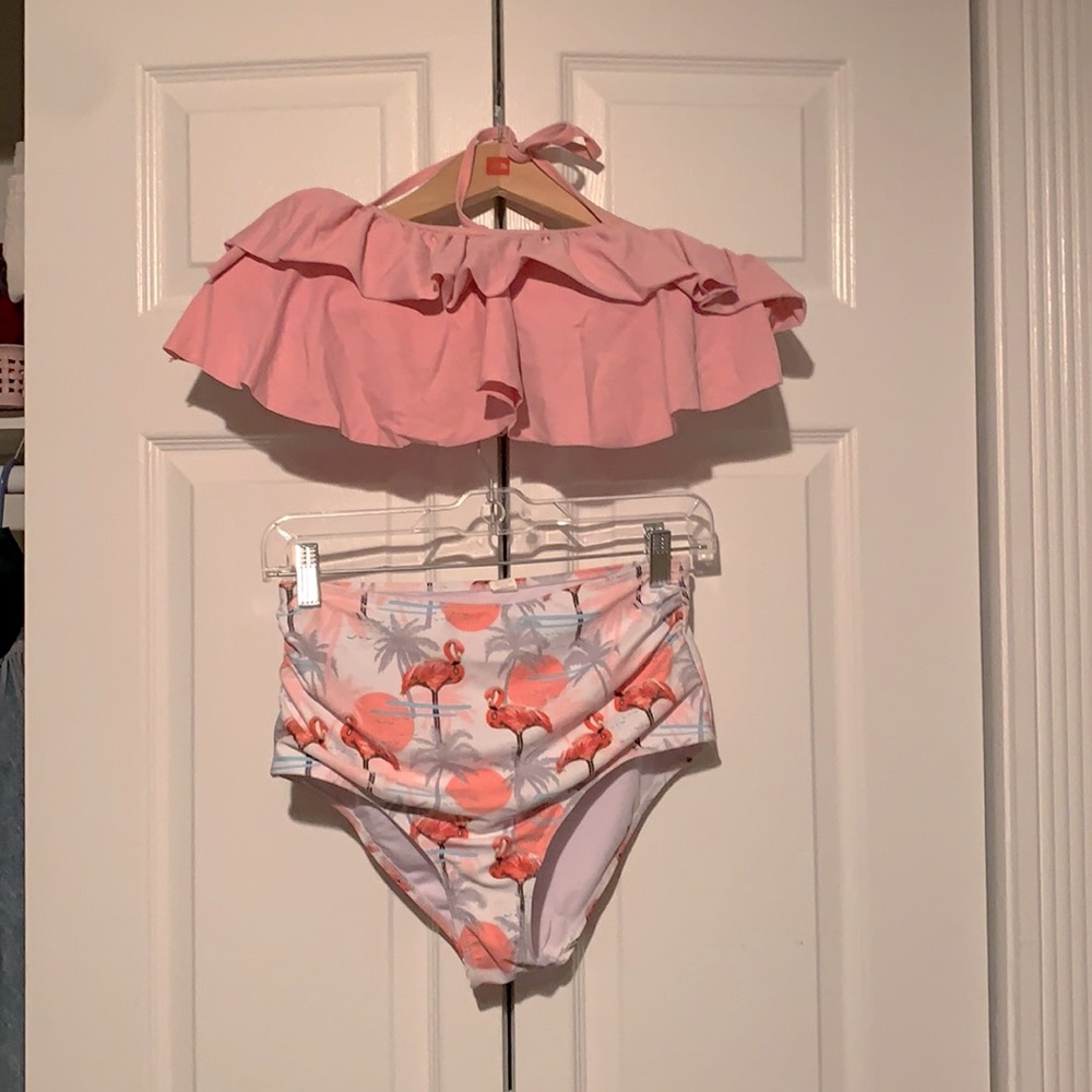 SHEIN Flamingo High Waisted Bathing Suit